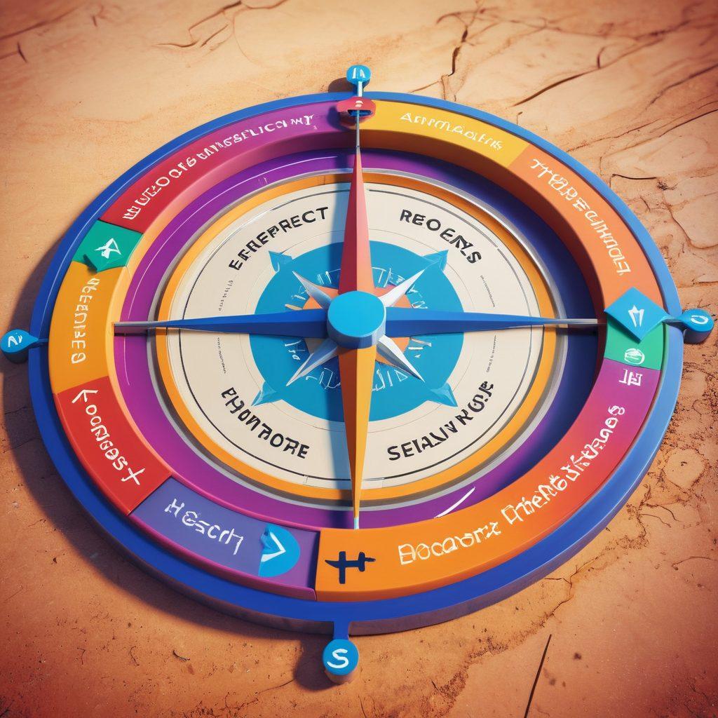 An abstract representation of a journey from diagnosis to recovery, featuring a winding path surrounded by supportive figures symbolizing healthcare providers and loved ones. Incorporate icons of treatment options like medicine, therapy tools, and support networks placed along the path. Use uplifting colors to convey hope and resilience. Include elements suggesting navigation and guidance, such as a compass or road signs. vibrant colors. 3D.